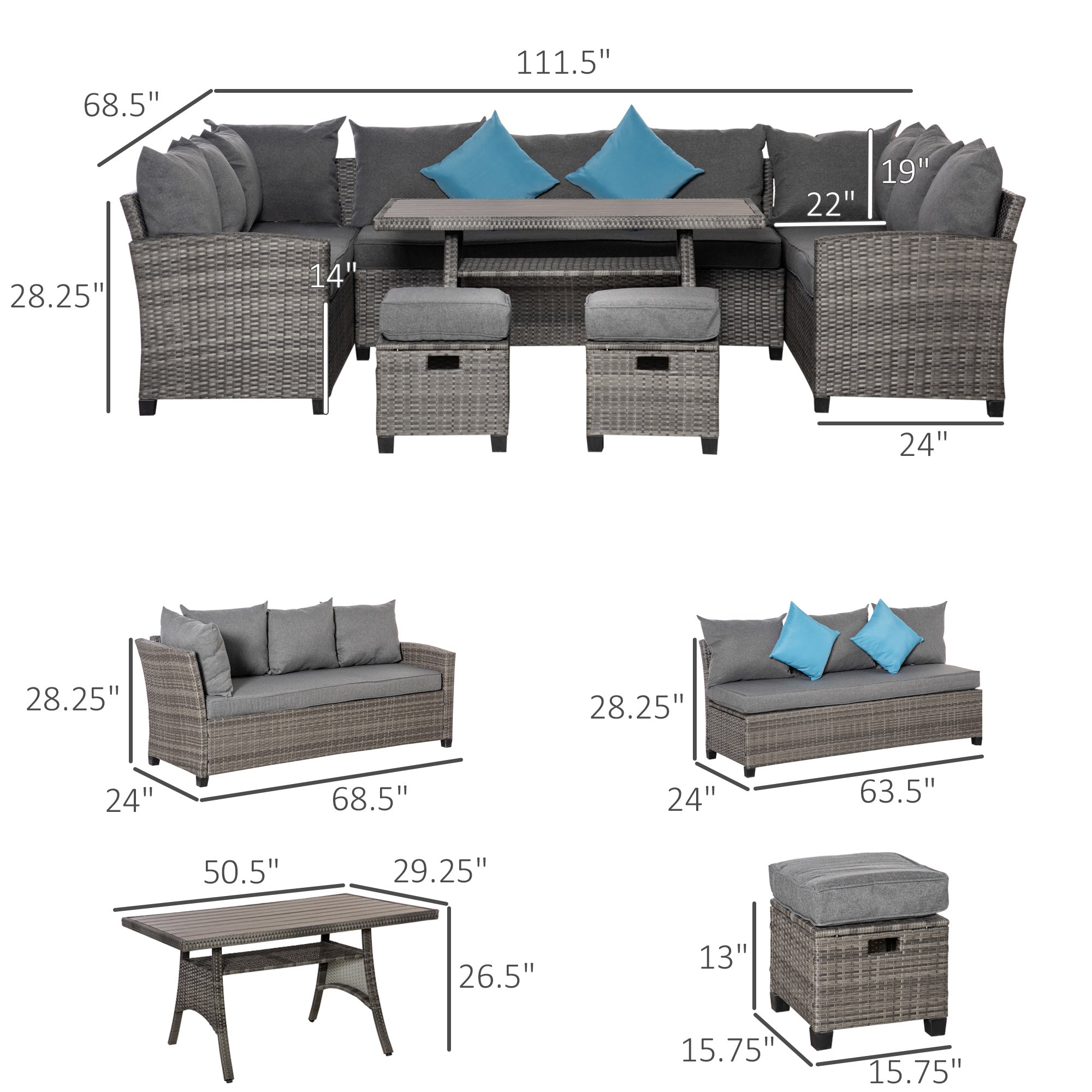 Modern Six-Piece Patio Set