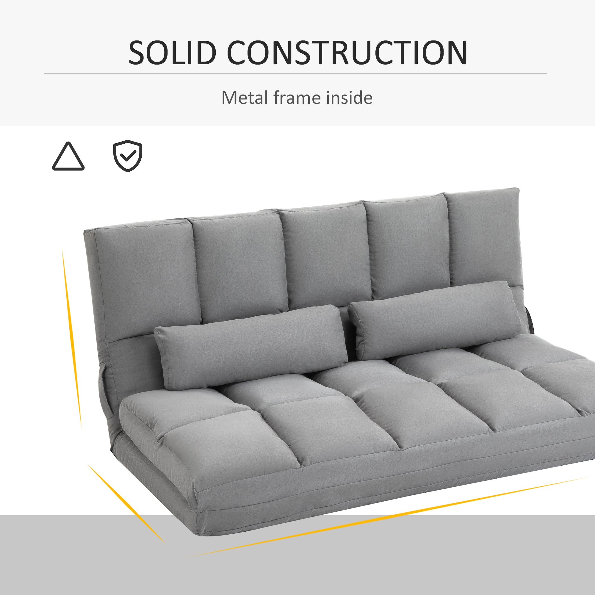Gray Convertible Sofa Chair
