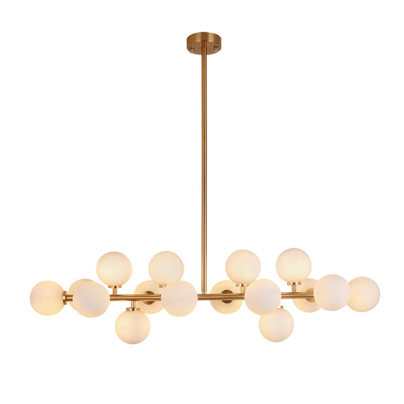 Gold Glass Ball Chandelier 16-Head Multi-Light