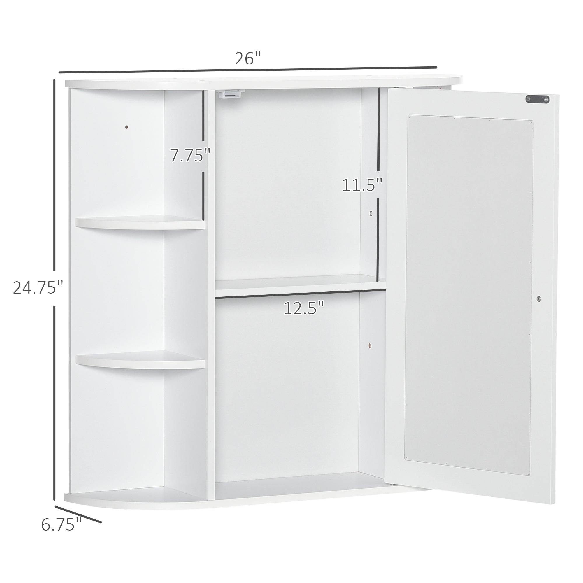 Glossy Mirrored Medicine Cabinet