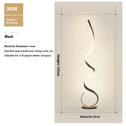 Modern And Simple Bedside Floor Lamp In The Bedroom