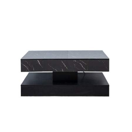 Mesa de café LED de 6.93 pulgadas de alto, Mesa de café moderna para sala de estar, Mesas para sala de estar, Mueble grande para sala de estar, Luces LED