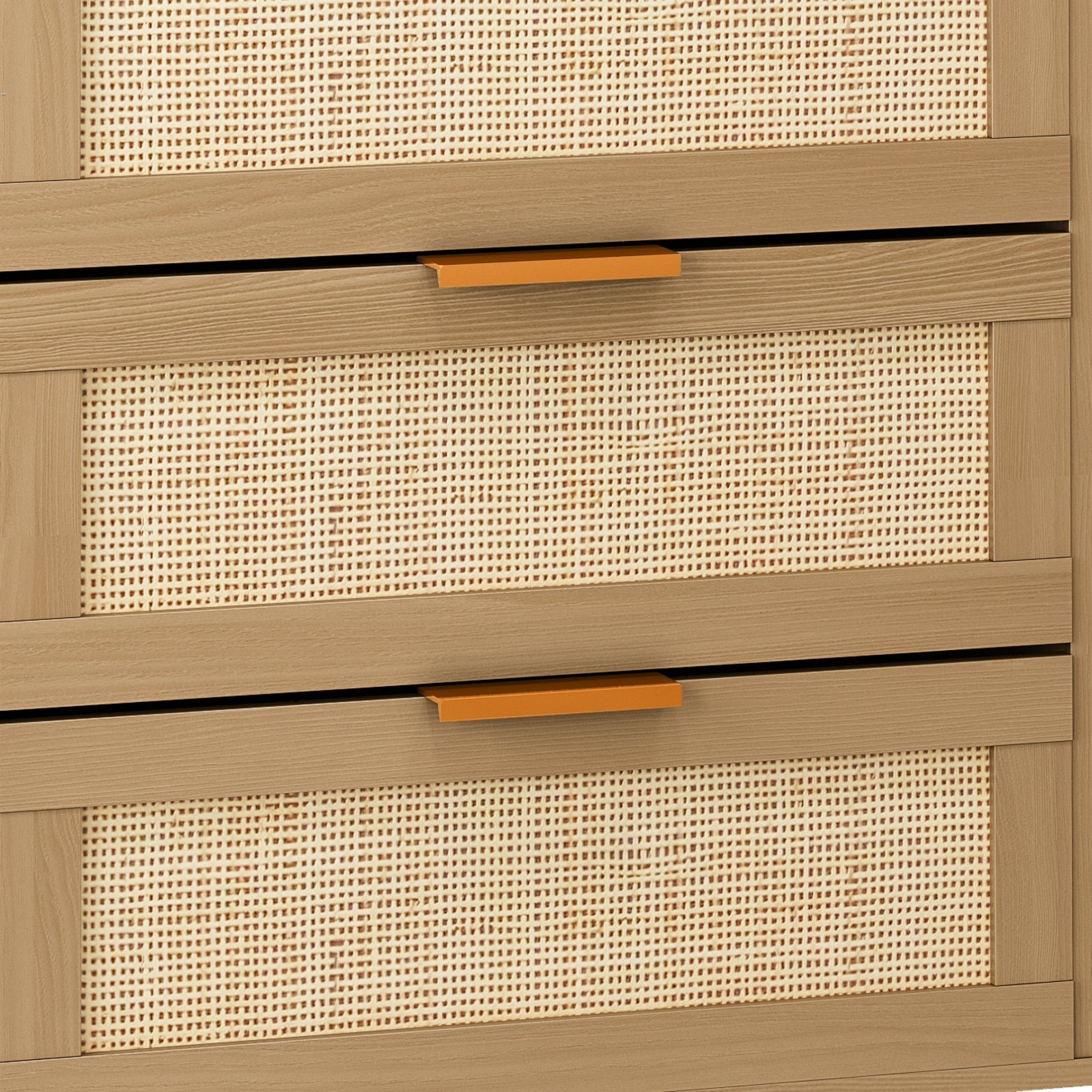 Rattan Six-Drawer Dresser