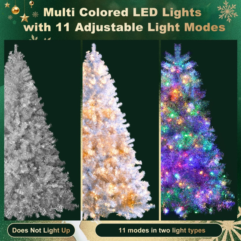 Silver Pre-Lit Christmas Tree