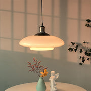 Milky White Glass Chandelier 32cm Or 40cm