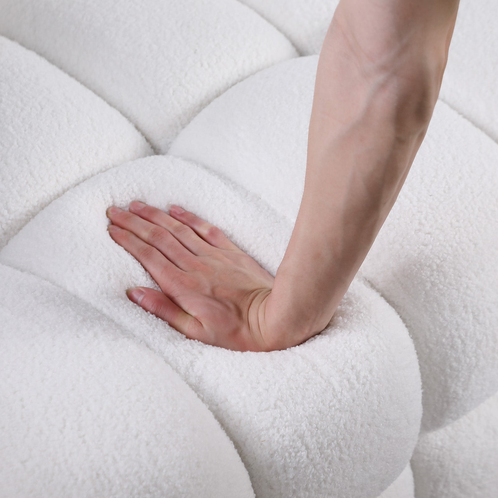 White Boucle 2-Seater Sofa