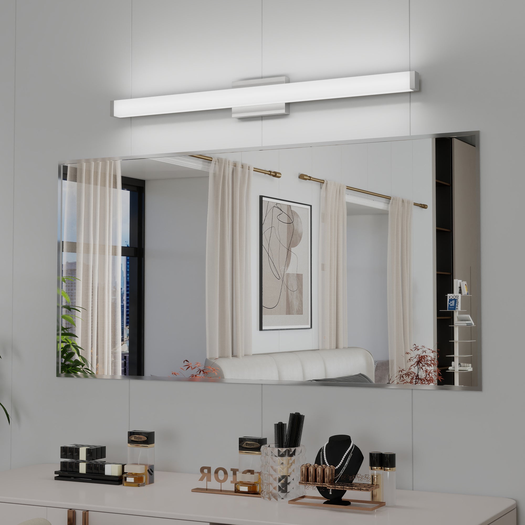 Nickel Contemporary Vanity Light