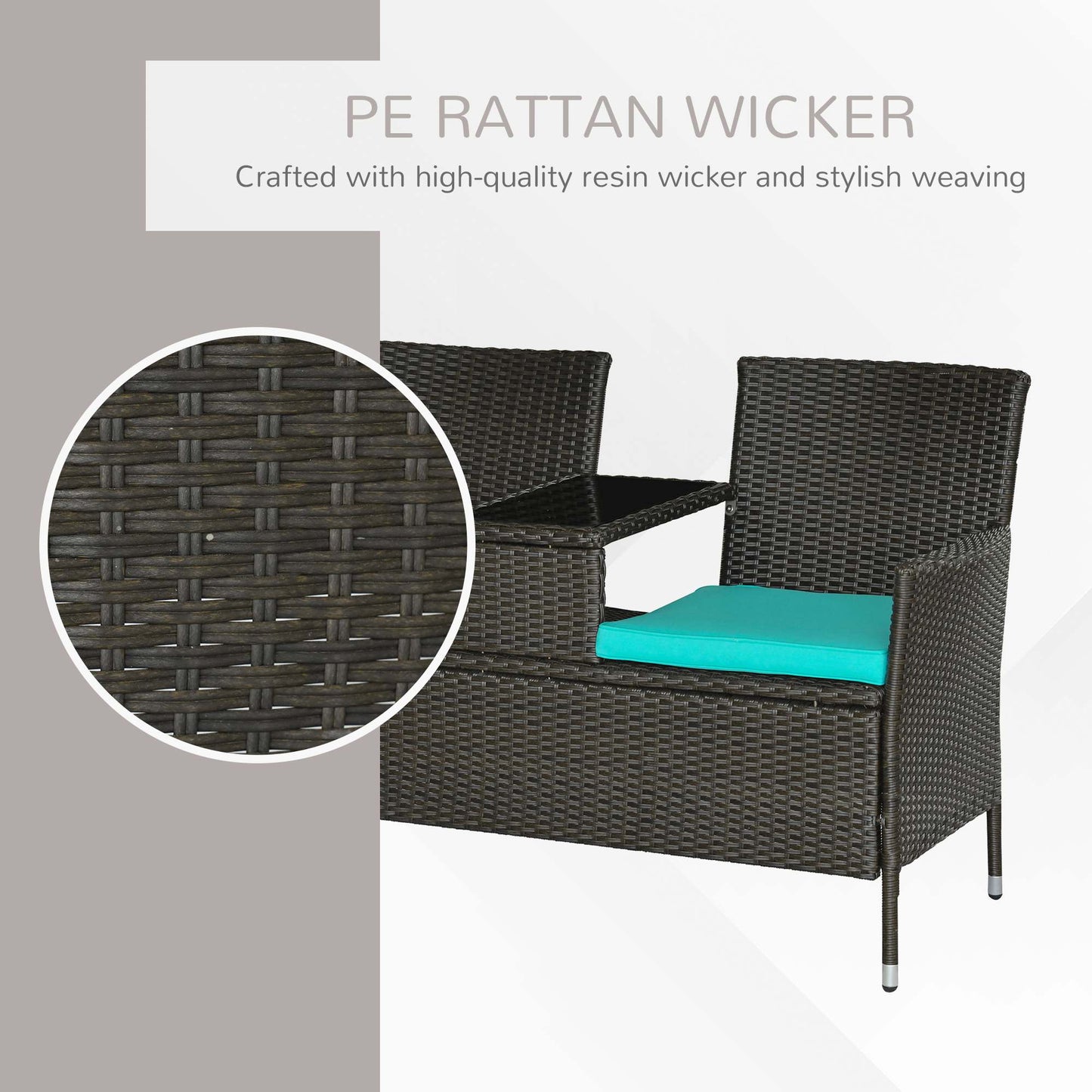 Outdoor Patio Loveseat Conversation Furniture Set