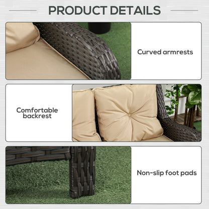 3-Seater Outdoor Sofa w/ 4" Thick Cushions