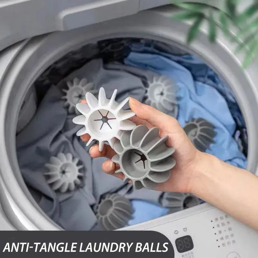 Eco-friendly laundry washing starburst balls gray and white made of durable plastic for tangle-free laundry washing