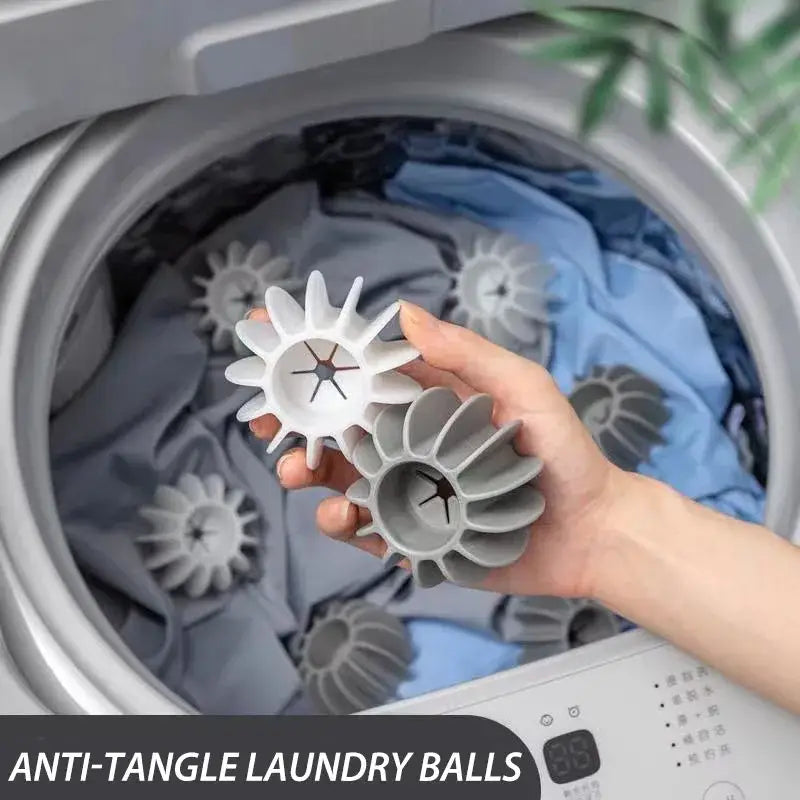 Eco-friendly laundry washing starburst balls gray and white made of durable plastic for tangle-free laundry washing
