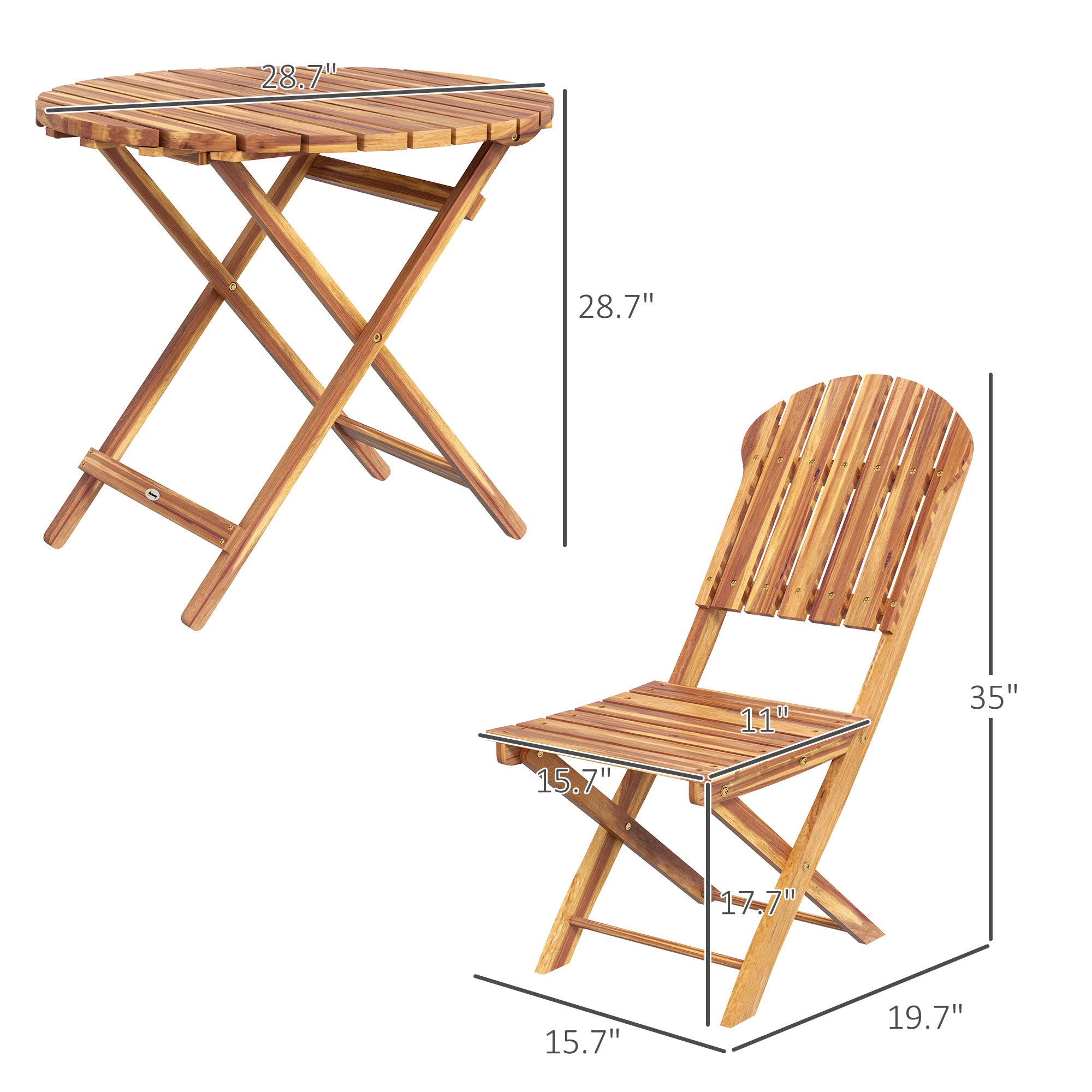 Acacia Wood Bistro Set