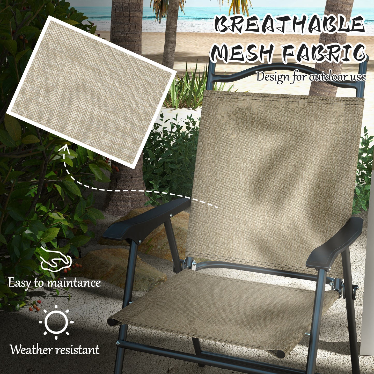 4 Piece Folding Patio Camping Chair Set