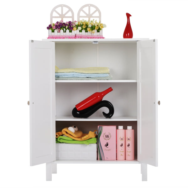 White Double Door Bathroom Cabinet