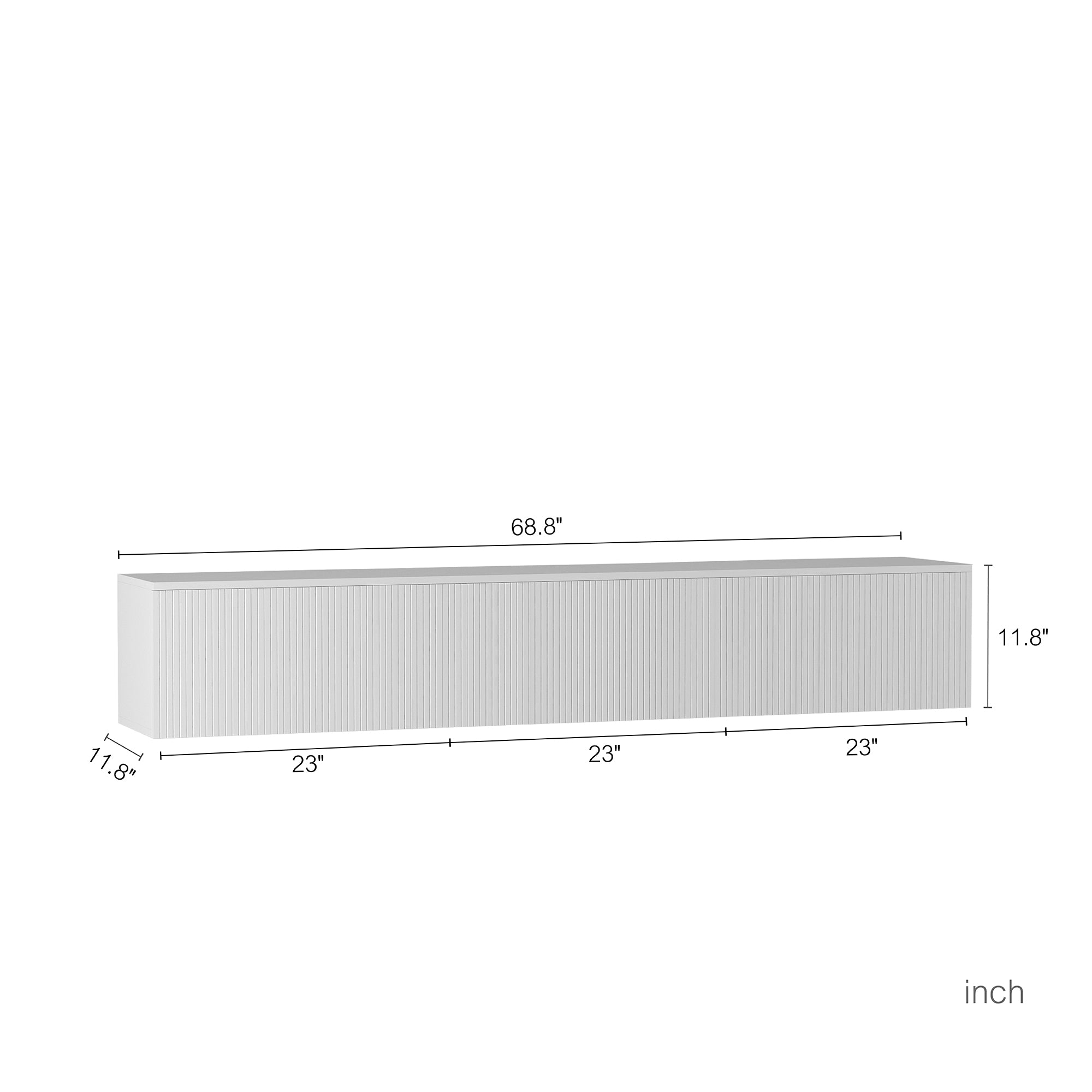 White LED Floating TV Stand
