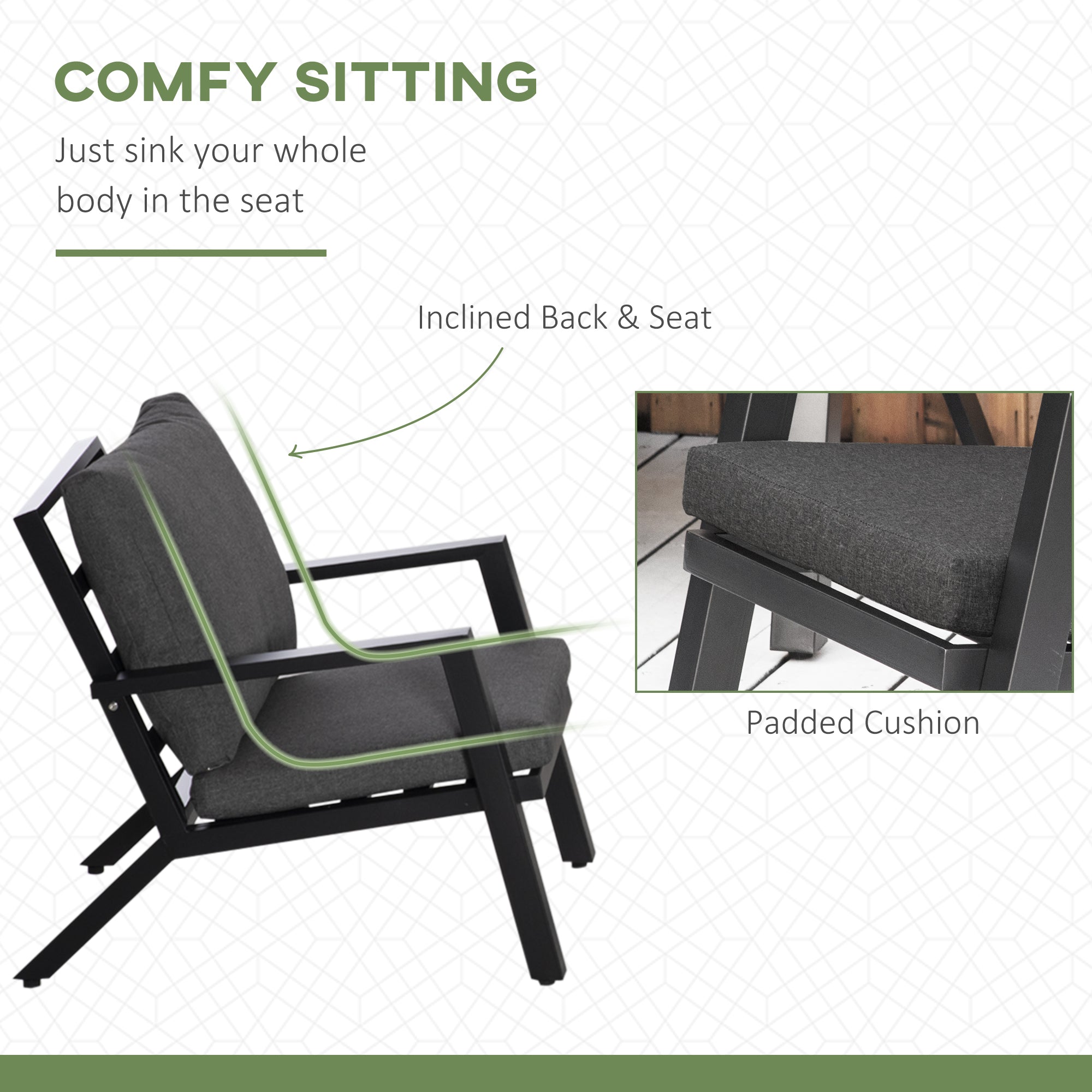 Teak Modern Patio Set