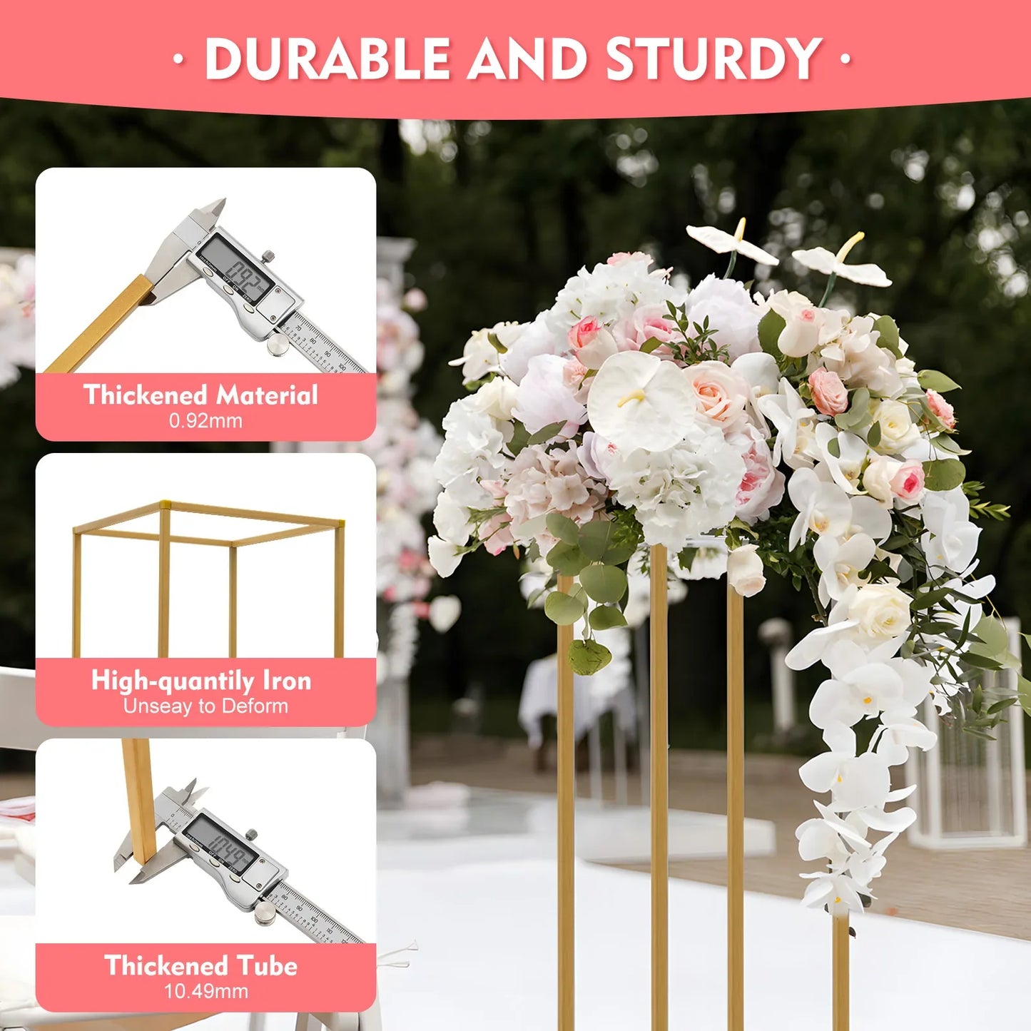 Elegant 10-Piece Gold Wedding Flower Stand
