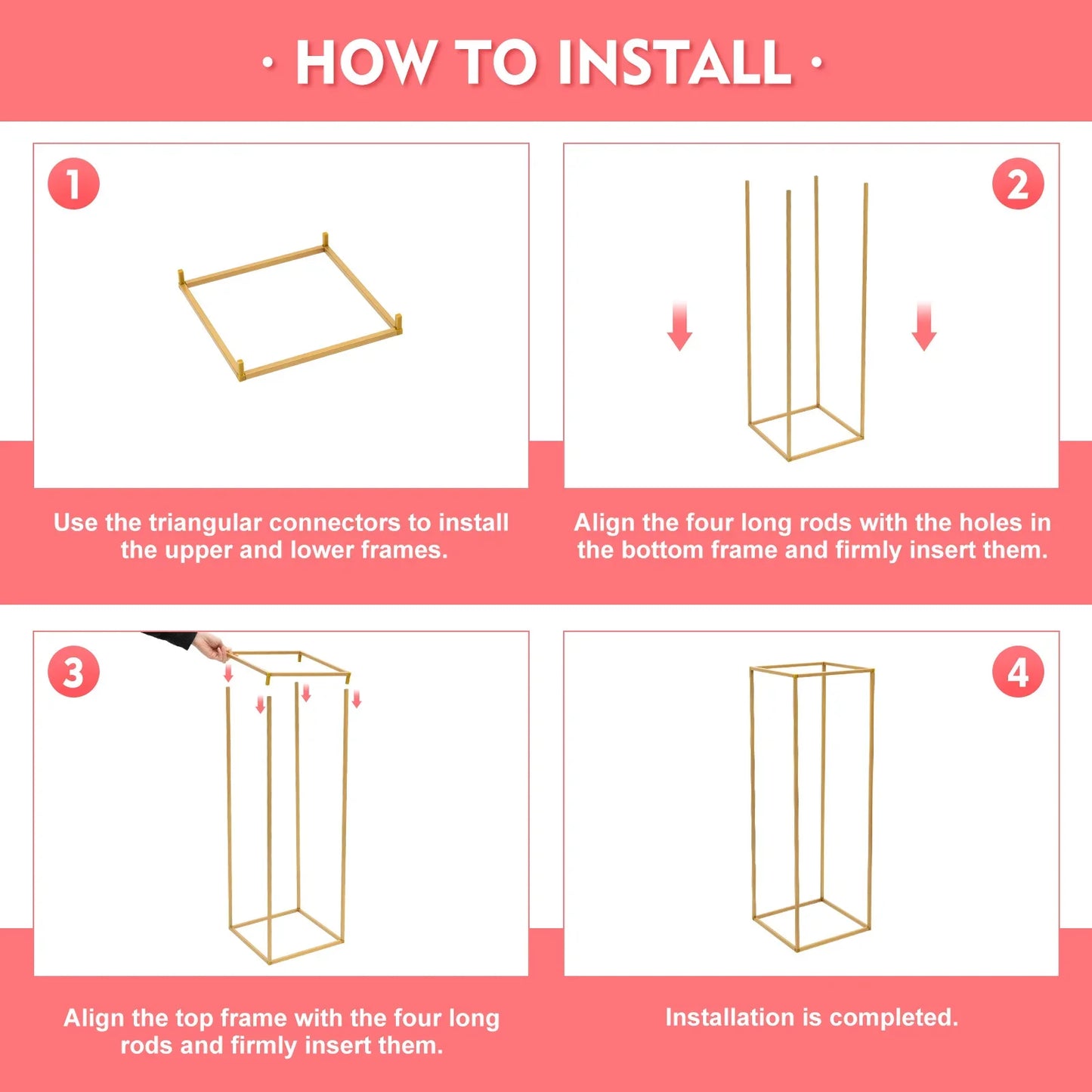 Elegant 10-Piece Gold Wedding Flower Stand