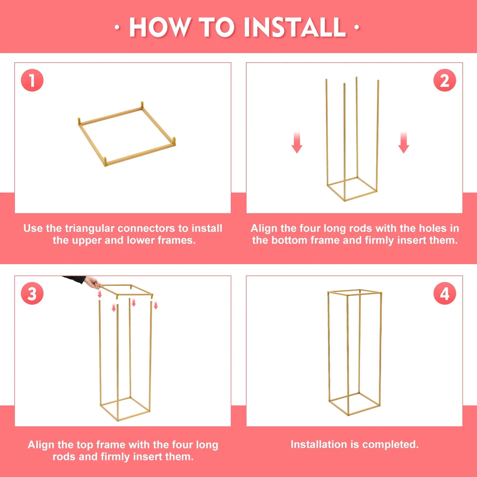 Elegant 10-Piece Gold Wedding Flower Stand