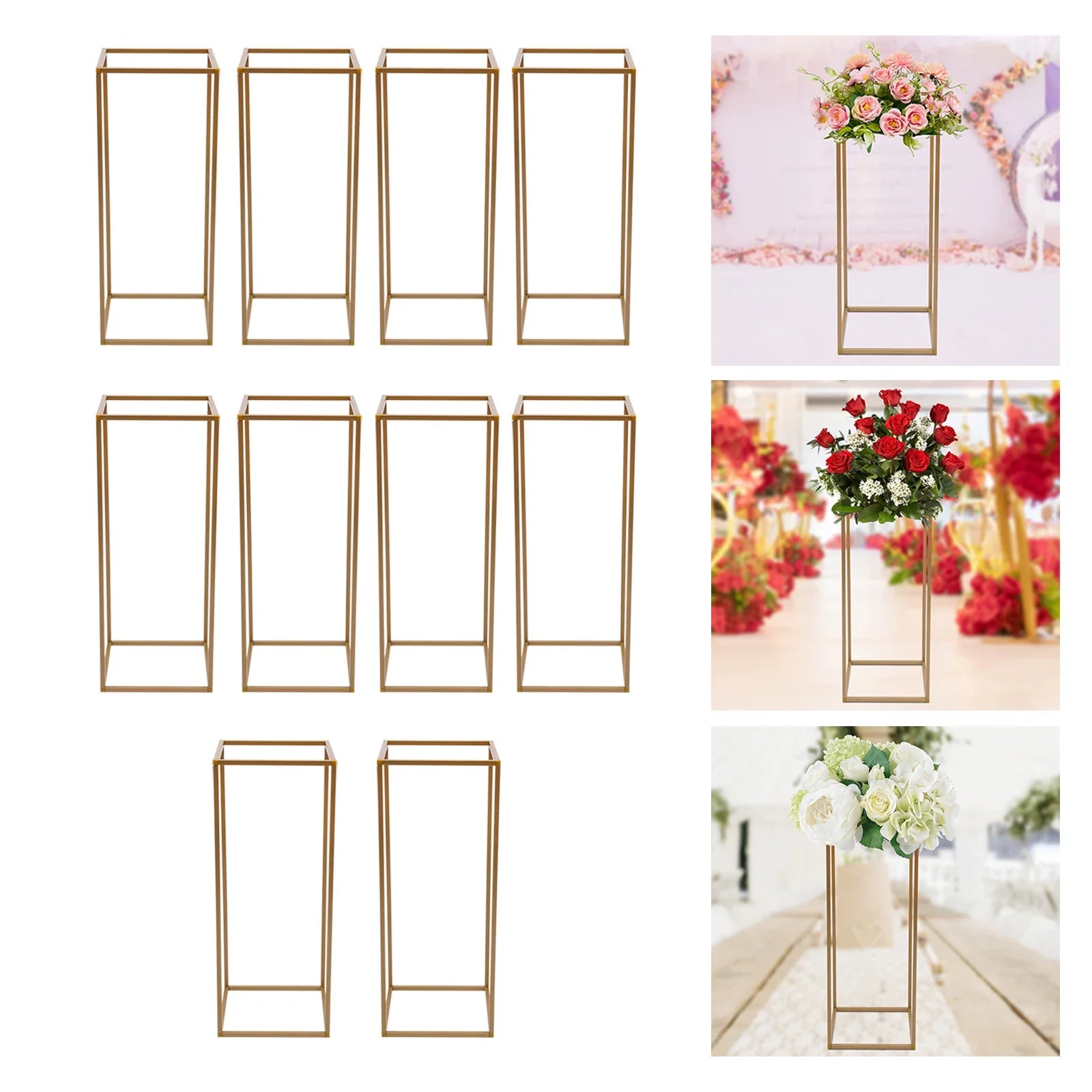 Elegant 10-Piece Gold Wedding Flower Stand