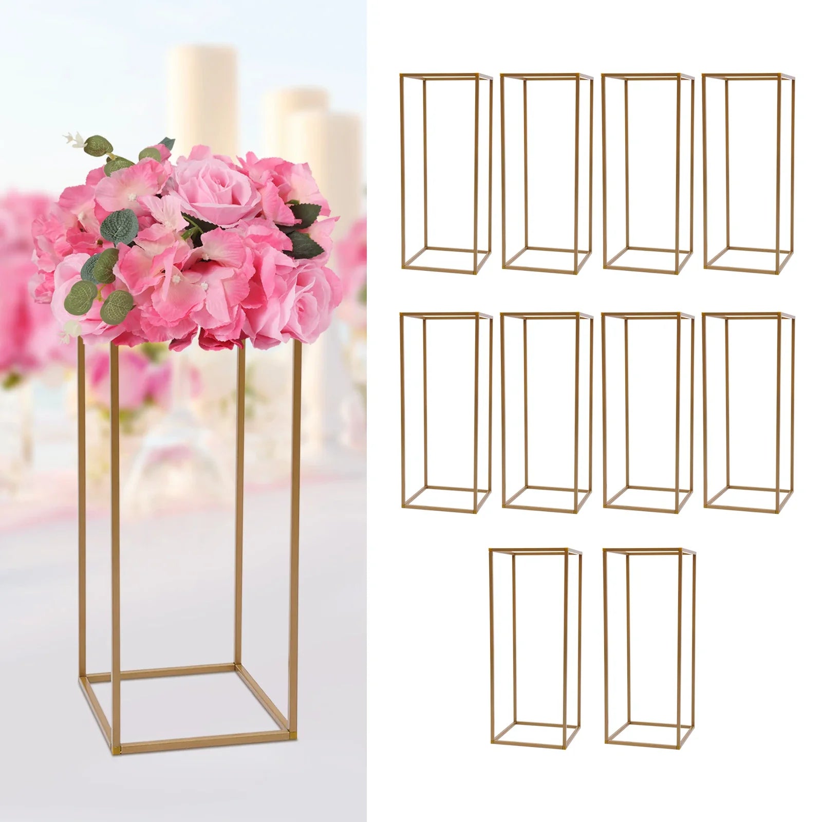 Elegant 10-Piece Gold Wedding Flower Stand