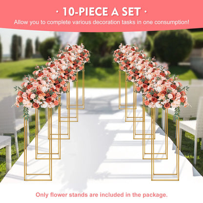 Elegant 10-Piece Gold Wedding Flower Stand