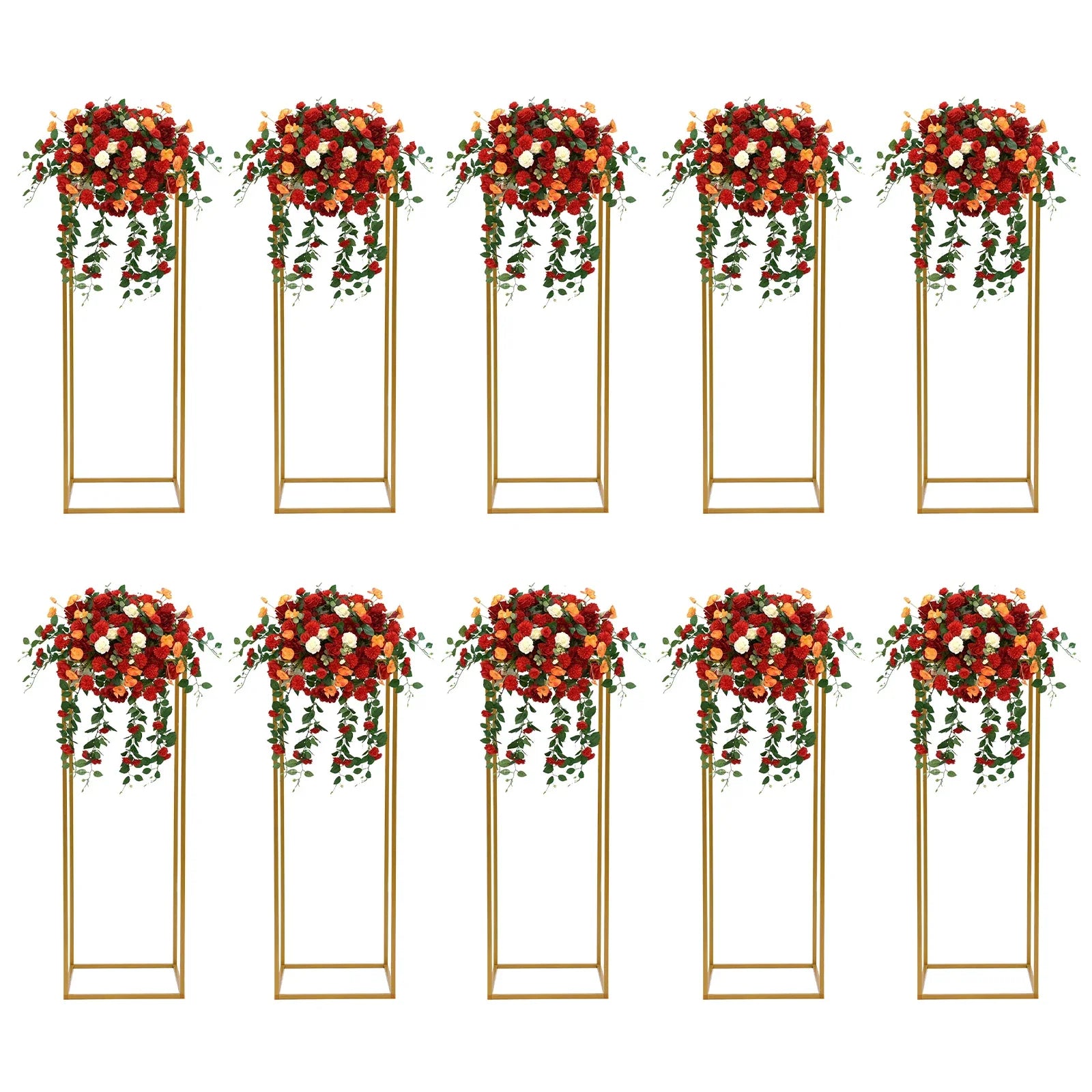 Elegant 10-Piece Gold Wedding Flower Stand