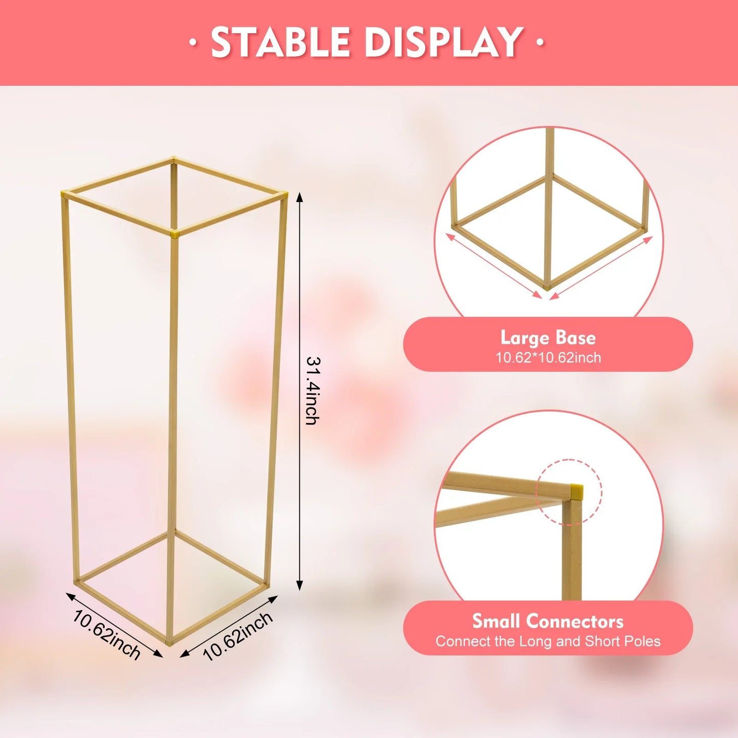 Elegant 10-Piece Gold Wedding Flower Stand