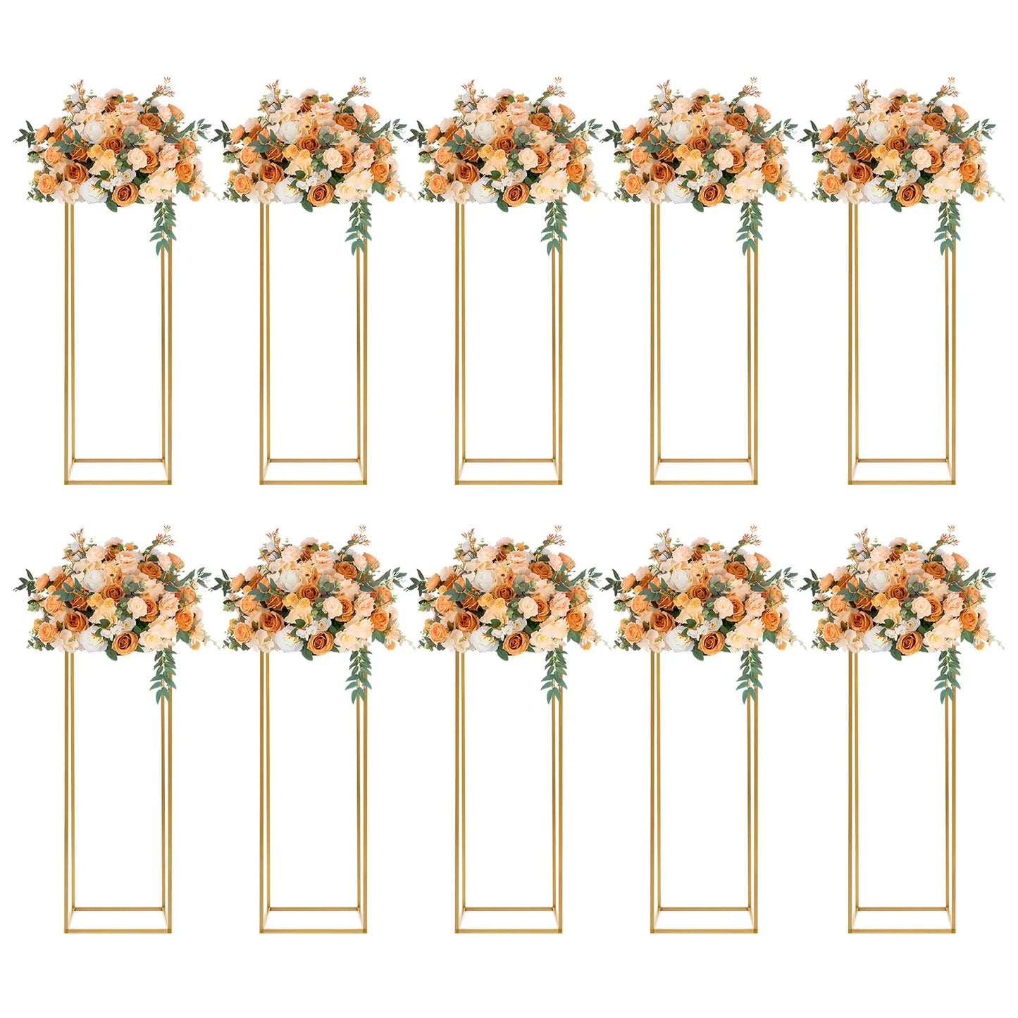Elegant 10-Piece Gold Wedding Flower Stand - GERMANY