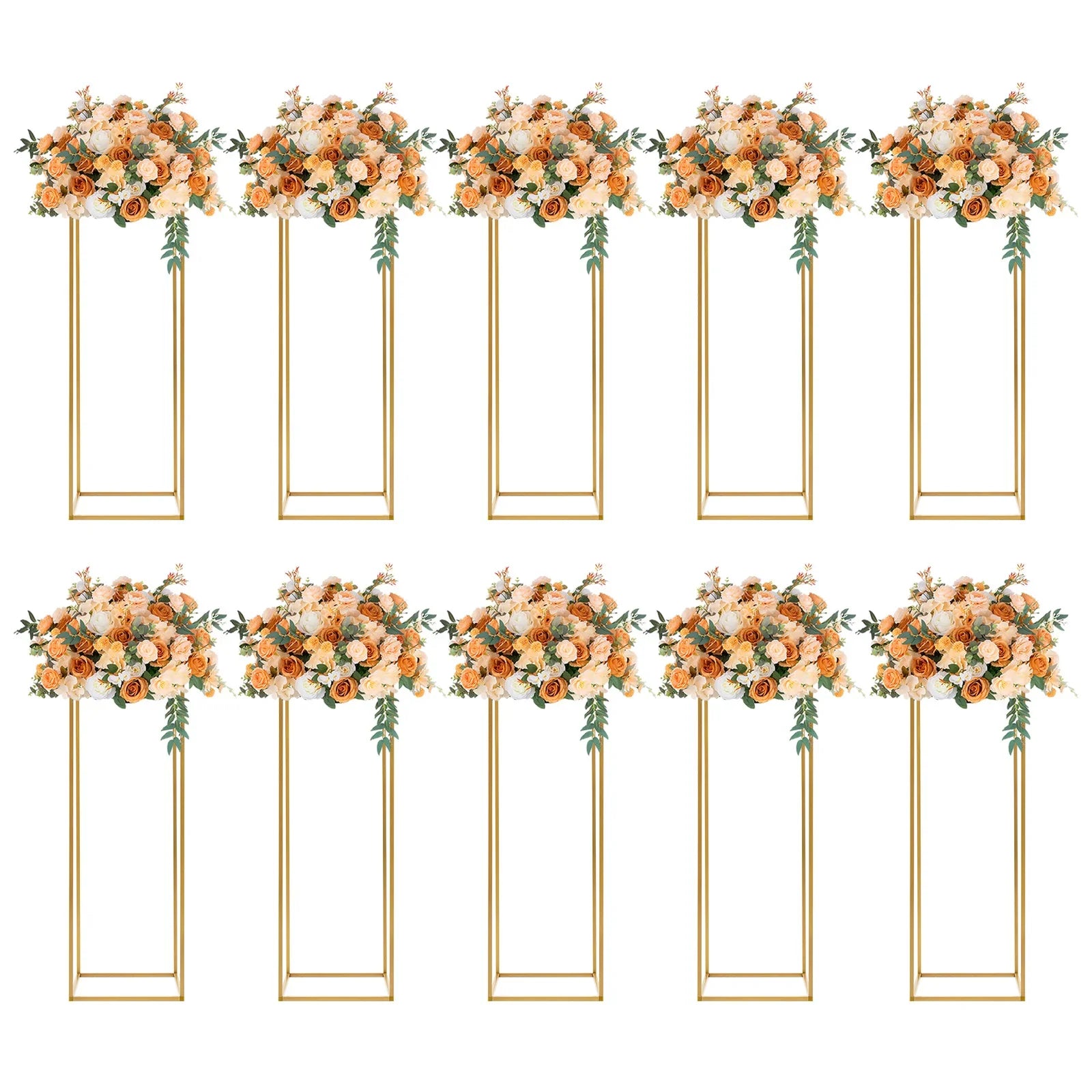 Elegant 10-Piece Gold Wedding Flower Stand - GERMANY