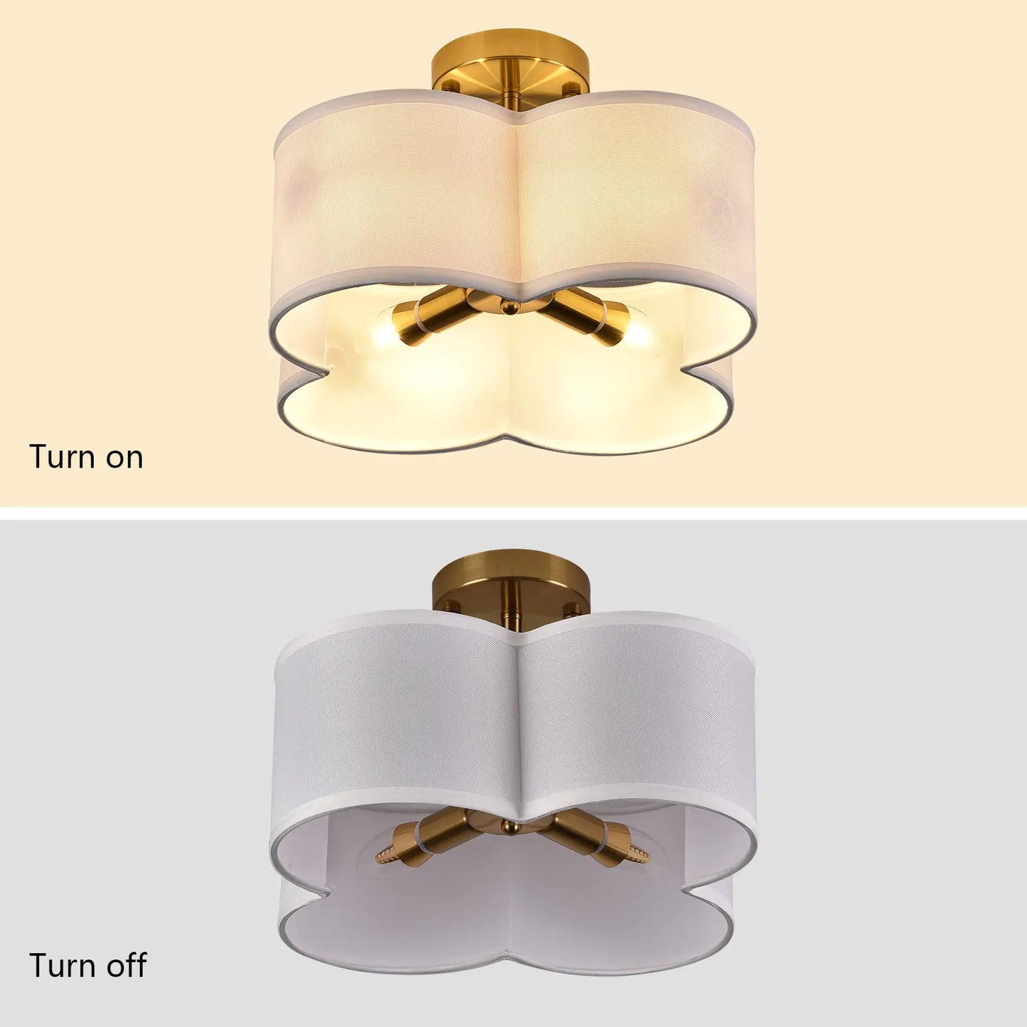 Elegant 4-Light Gold Ceiling Fixture - Gold / United States