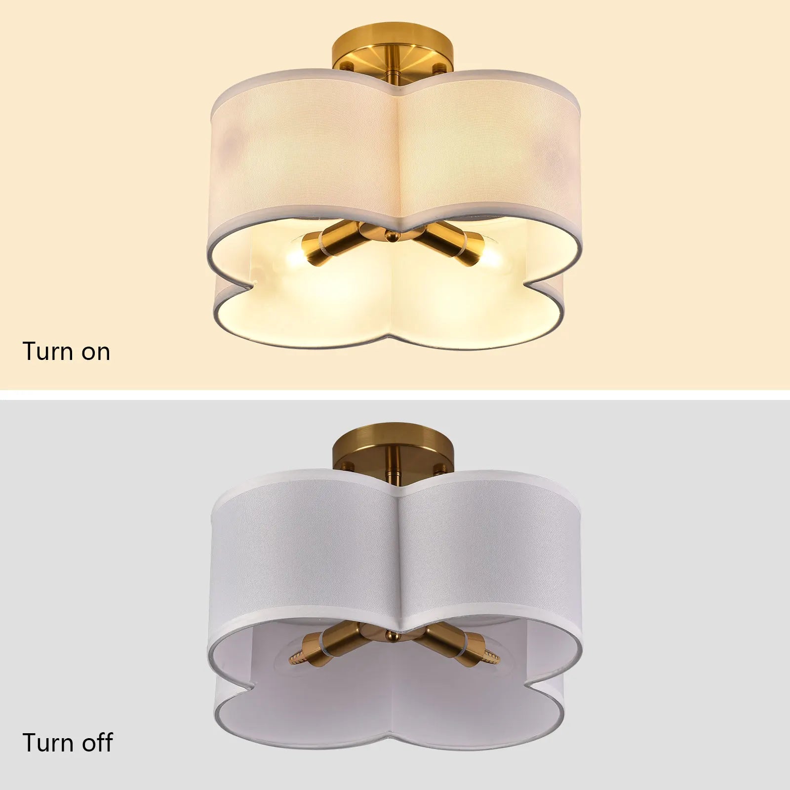 Elegant 4-Light Gold Ceiling Fixture - Gold / United States
