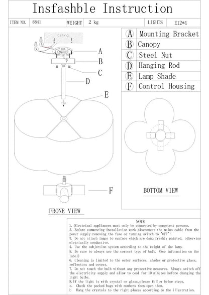 Elegant 4-Light Gold Ceiling Fixture - Gold / United States