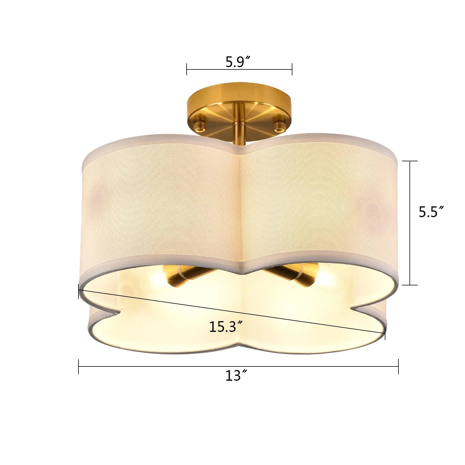 Elegant 4-Light Gold Ceiling Fixture - Gold / United States