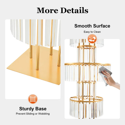 Elegant 5-Tier Gold Wedding Flower Stand - Vase