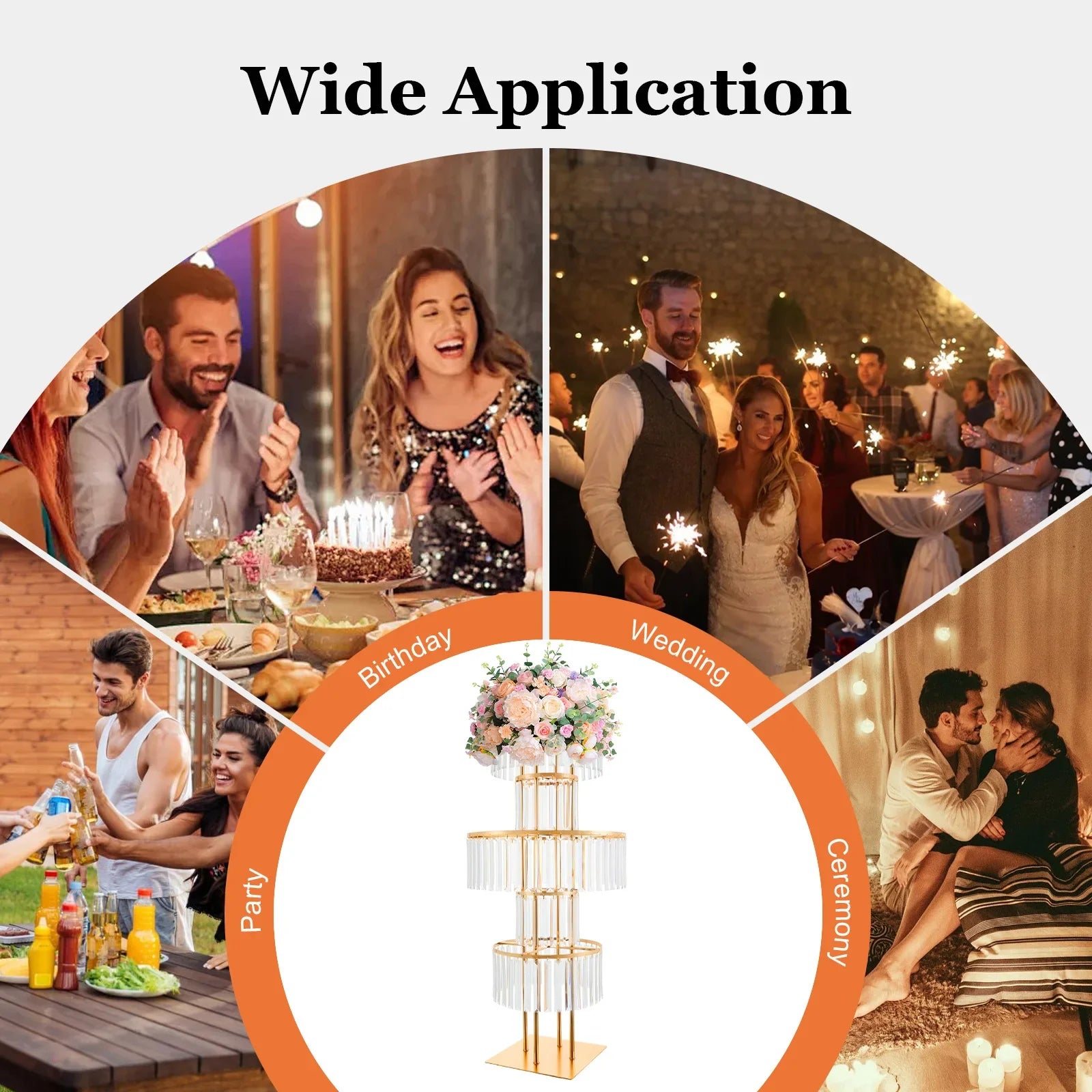 Elegant 5-Tier Gold Wedding Flower Stand