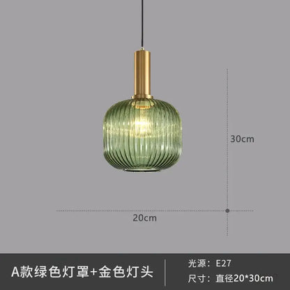 Green ribbed glass pendant light with gold-toned metal fixture elegant glass pendant lights for dining room
