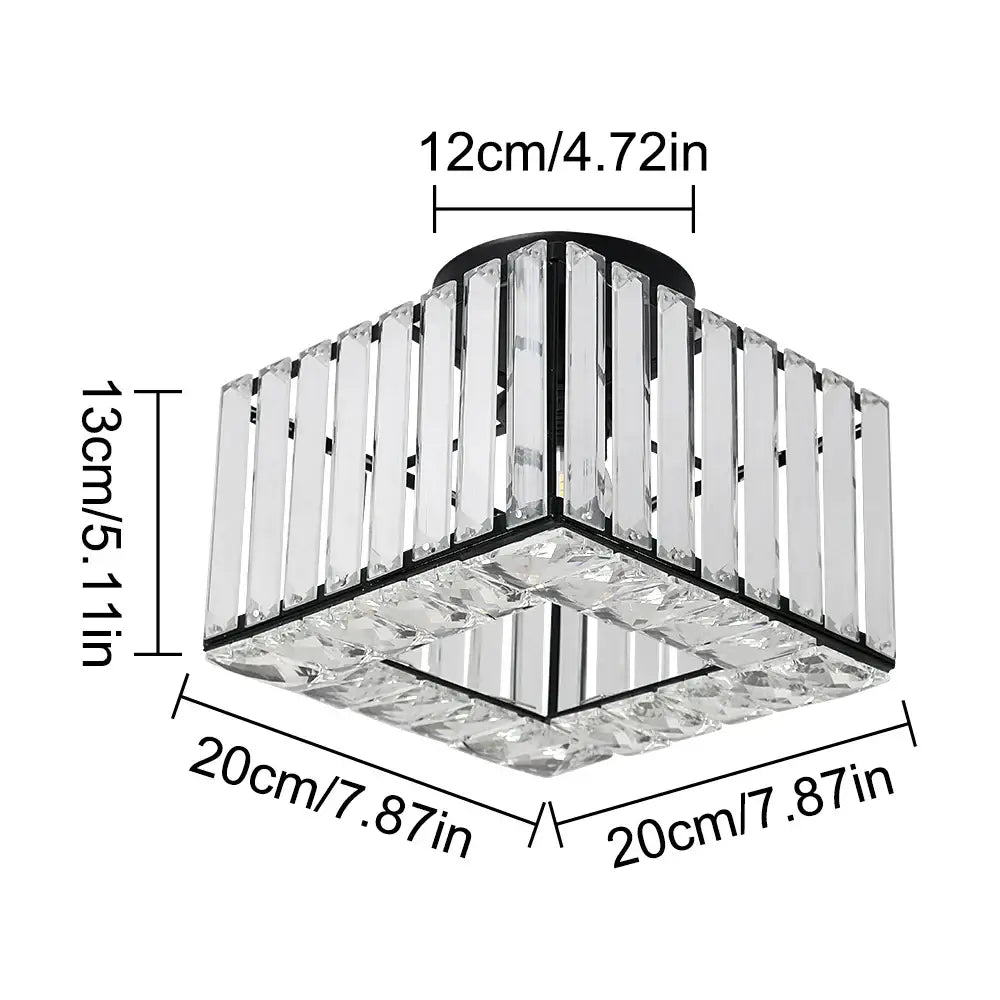 A modern black metal frame pendant light with clear crystal led panels for elegant dining room decorbites crystal led