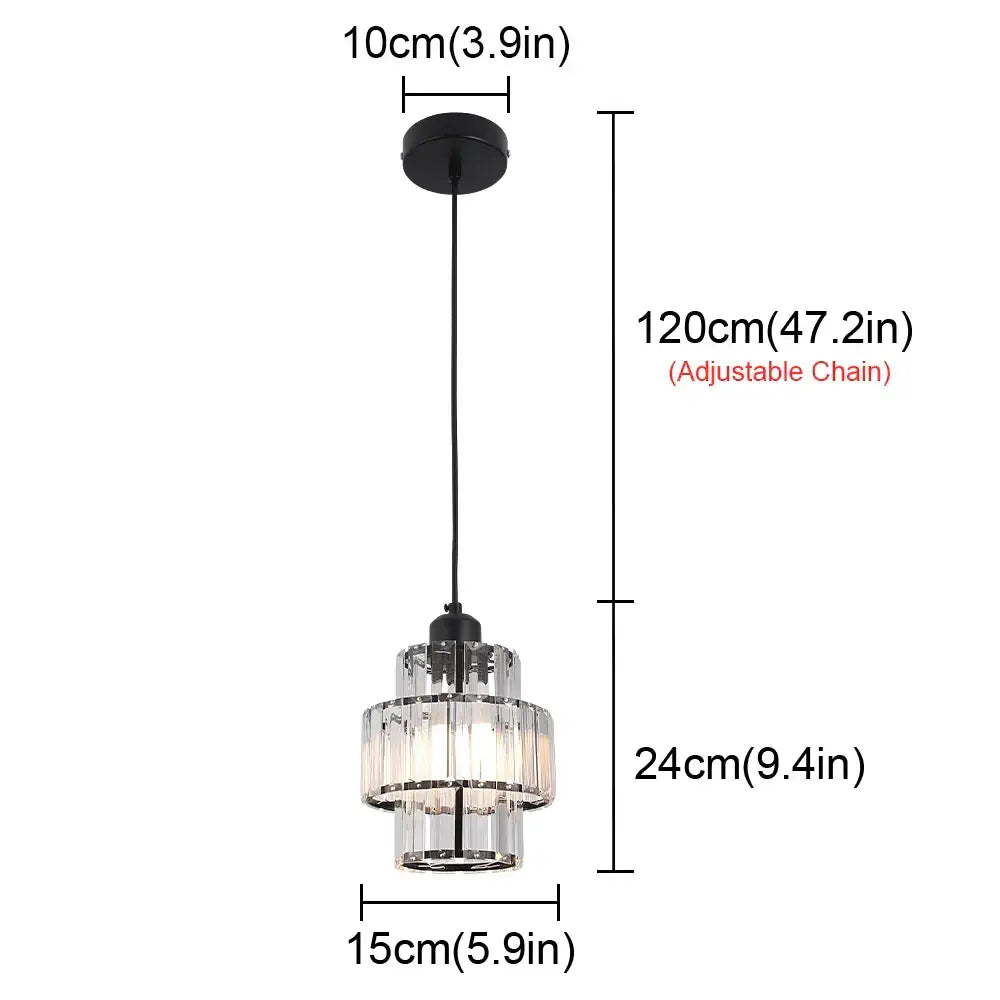 Modern black pendant light with tiered design and faceted crystal glass shades for decorbites crystal glass ceiling chandelier