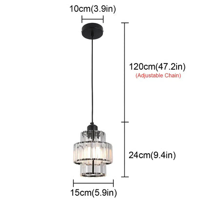 Modern black pendant light with tiered design and faceted crystal glass shades for decorbites crystal glass ceiling chandelier
