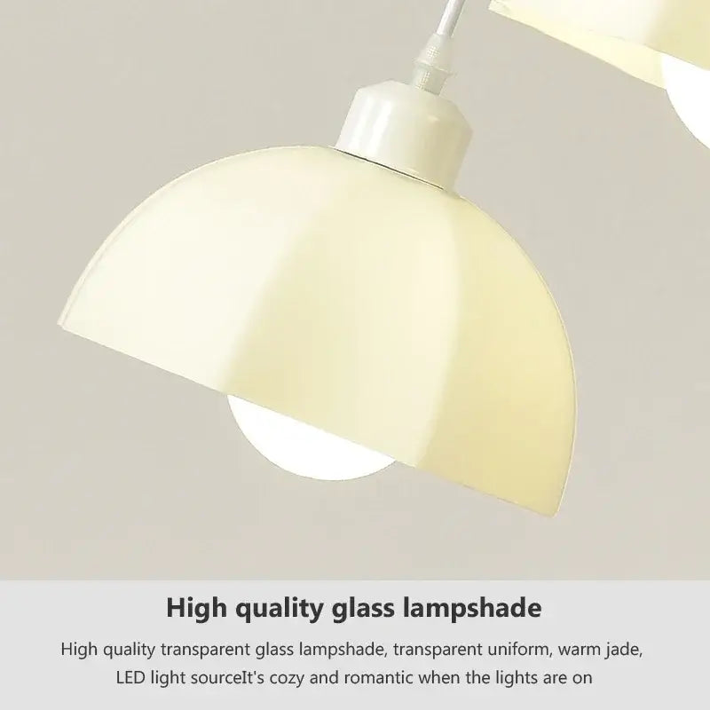 Elegant cream led chandelier with a cream-colored translucent glass dome pendant for dining room decorbites elegant cream lighting