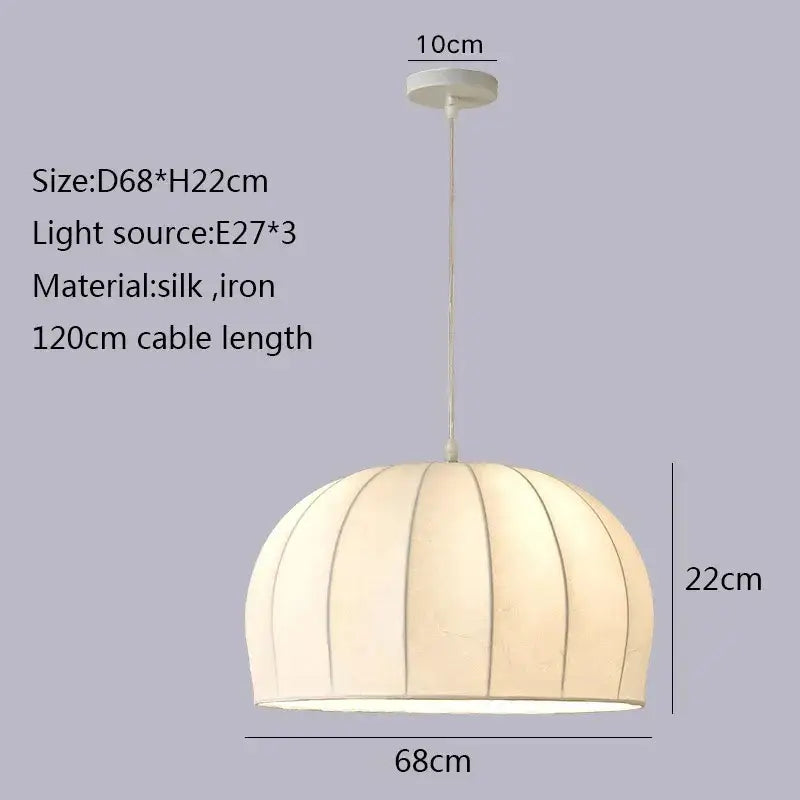 Elegant cream ribbed silk pendant light with vertical design and iron hardware for dining room decorbites elegant silk pendant
