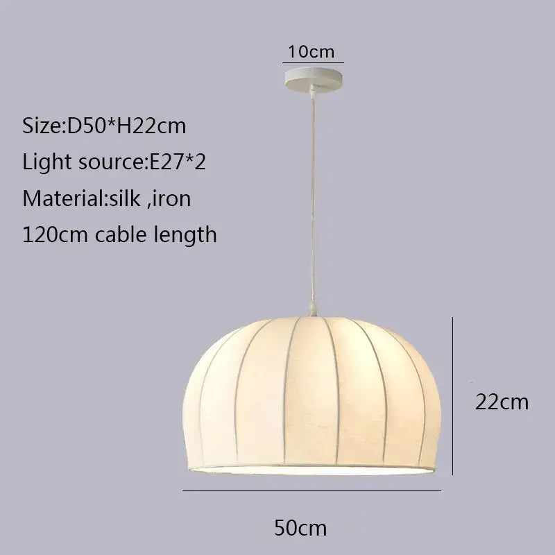 Elegant cream ribbed silk pendant light with iron frame and 120cm cable by decorbites elegant silk for dining room decor