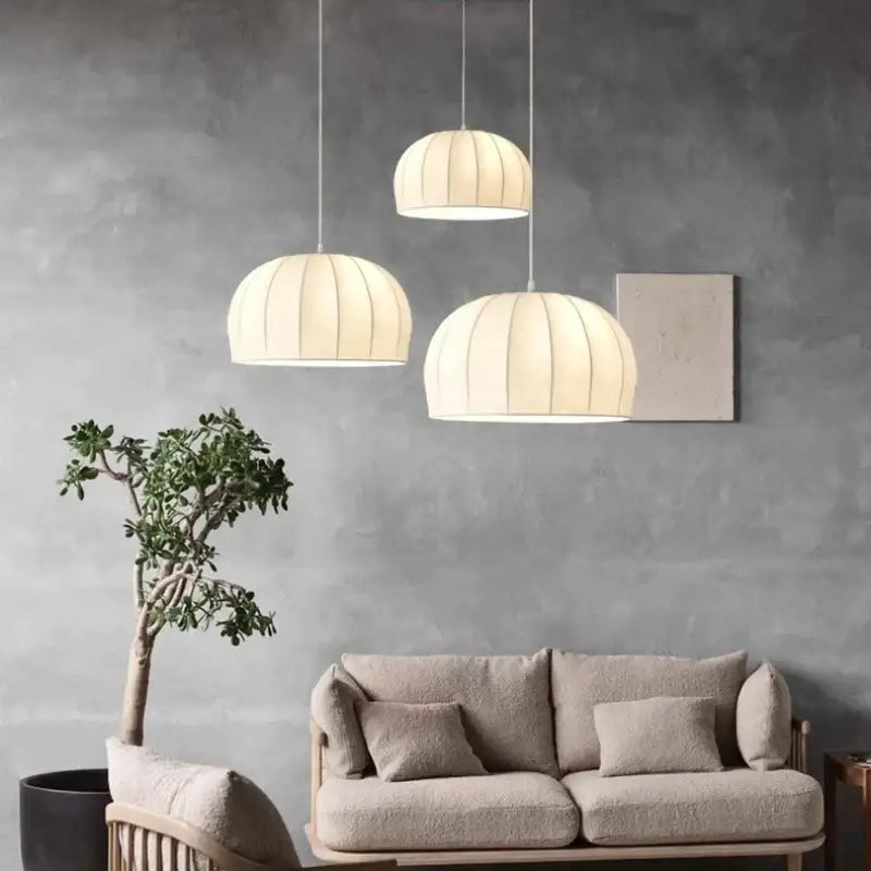 Three off-white pleated paper pendant lights showcasing decorbites elegant silk pendant for dining room decor