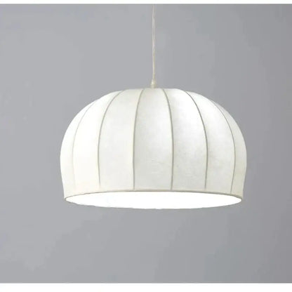 Elegant cream ribbed silk pendant light with white pleated fabric and soft dome shape for dining room decorbites elegant silk