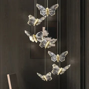 Elegant crystal butterfly pendant lamp with gold-toned centers and faceted wings for bedroom luxury lighting decorbites crystal butterfly
