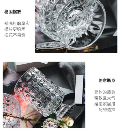 Elegant Crystal Glass Vase for Flower Arrangement - Vase