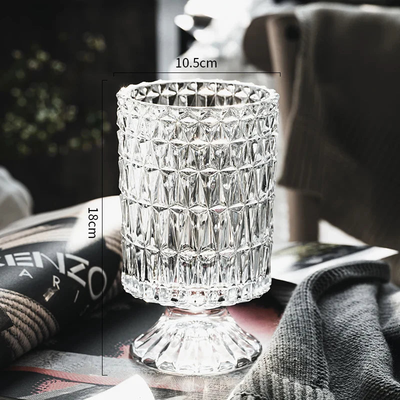 Elegante jarrón de cristal para arreglos florales