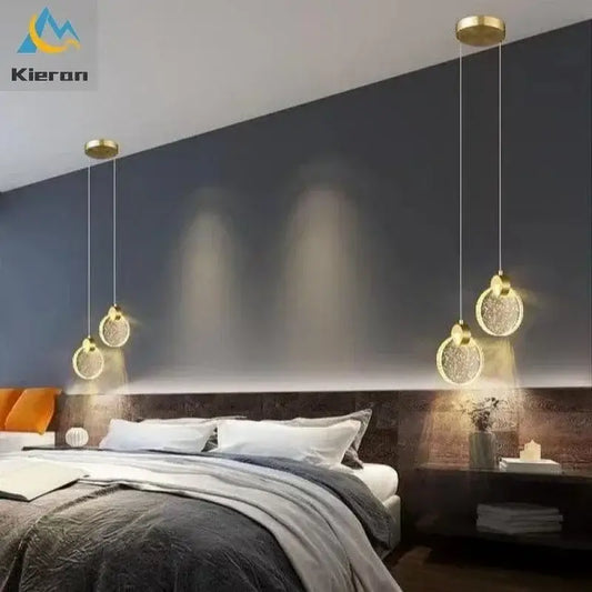 Gold-toned elegant crystal led pendant lights with sparkling spherical glass shades for dining room decorbites elegant crystal