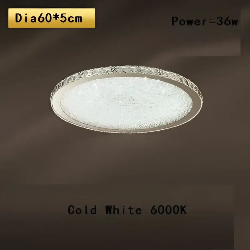 Elegant crystal round ceiling lamp with frosted glass center and crystal encrusted metallic rim for living room decorbites ceiling lamp